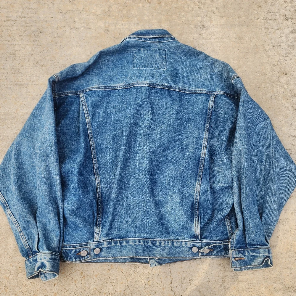 90s‎ GUESS USA by George Marciano Green Label Medium Wash Jean Trucker Jacket M